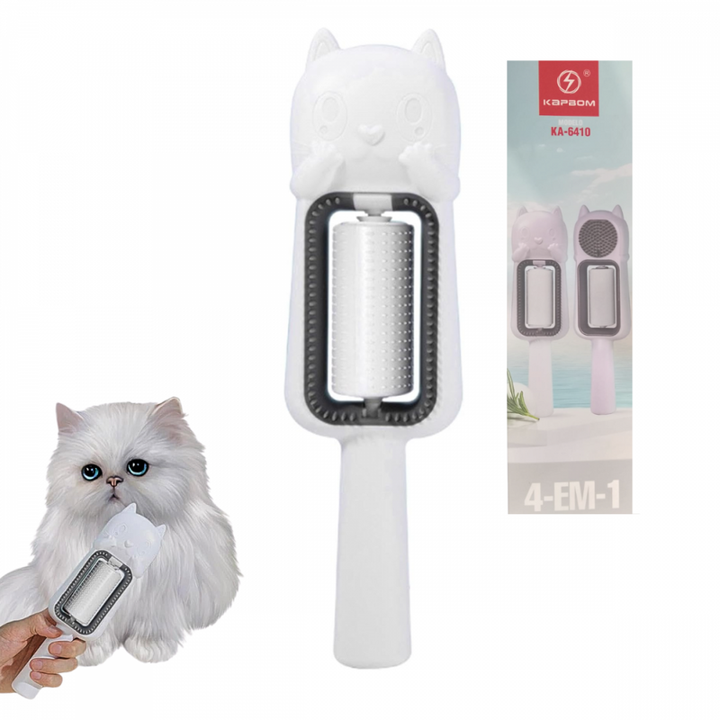 Escova Removedora de Pêlos Gato Pets 4 em 1 Kapbom
