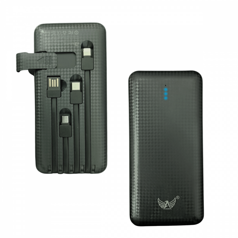 Carregador Portátil Power Bank 10000mAh com 04 Saídas USB / V8 / TIPO-C / Lightning Altomex